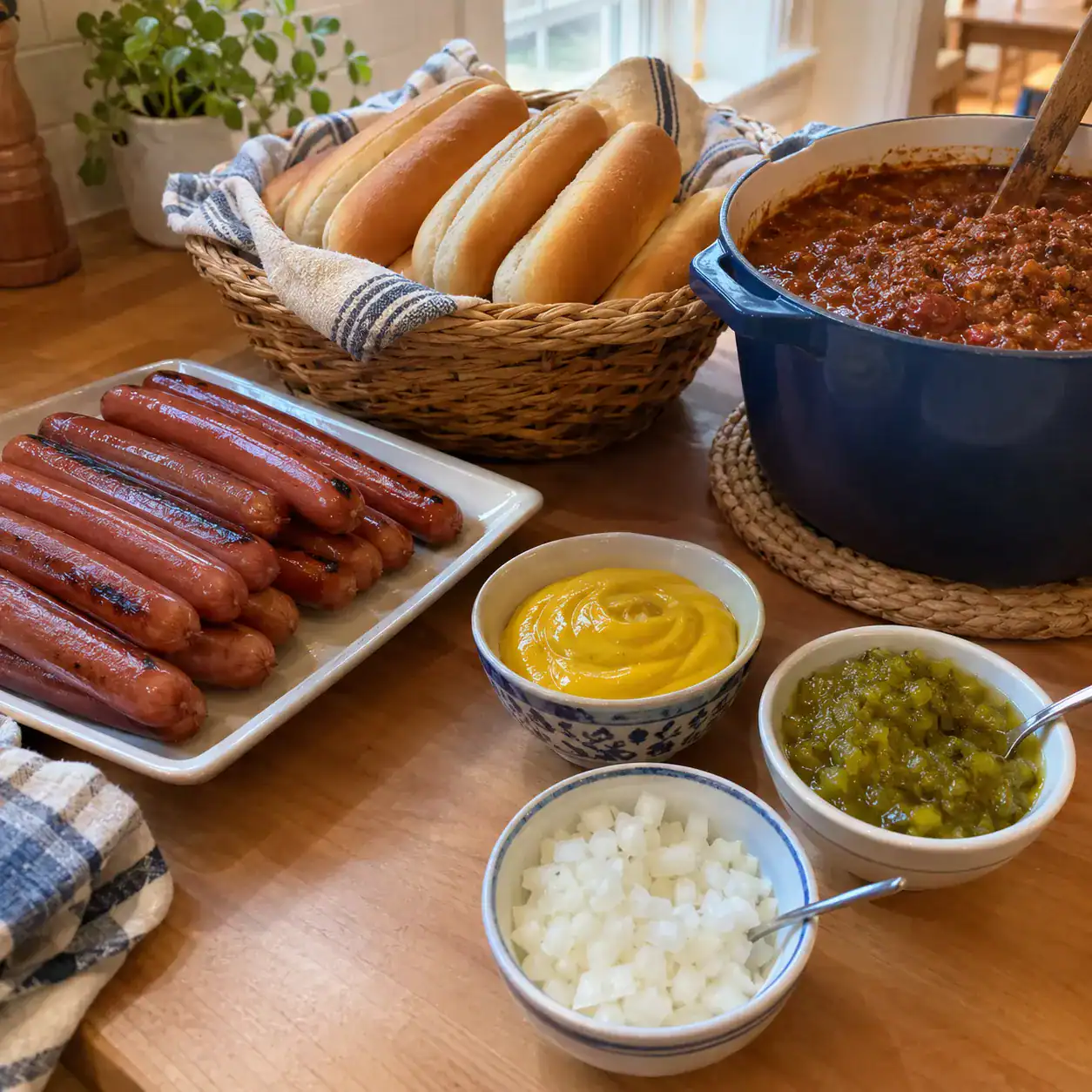 12. The Hot Dog Toppings Bar