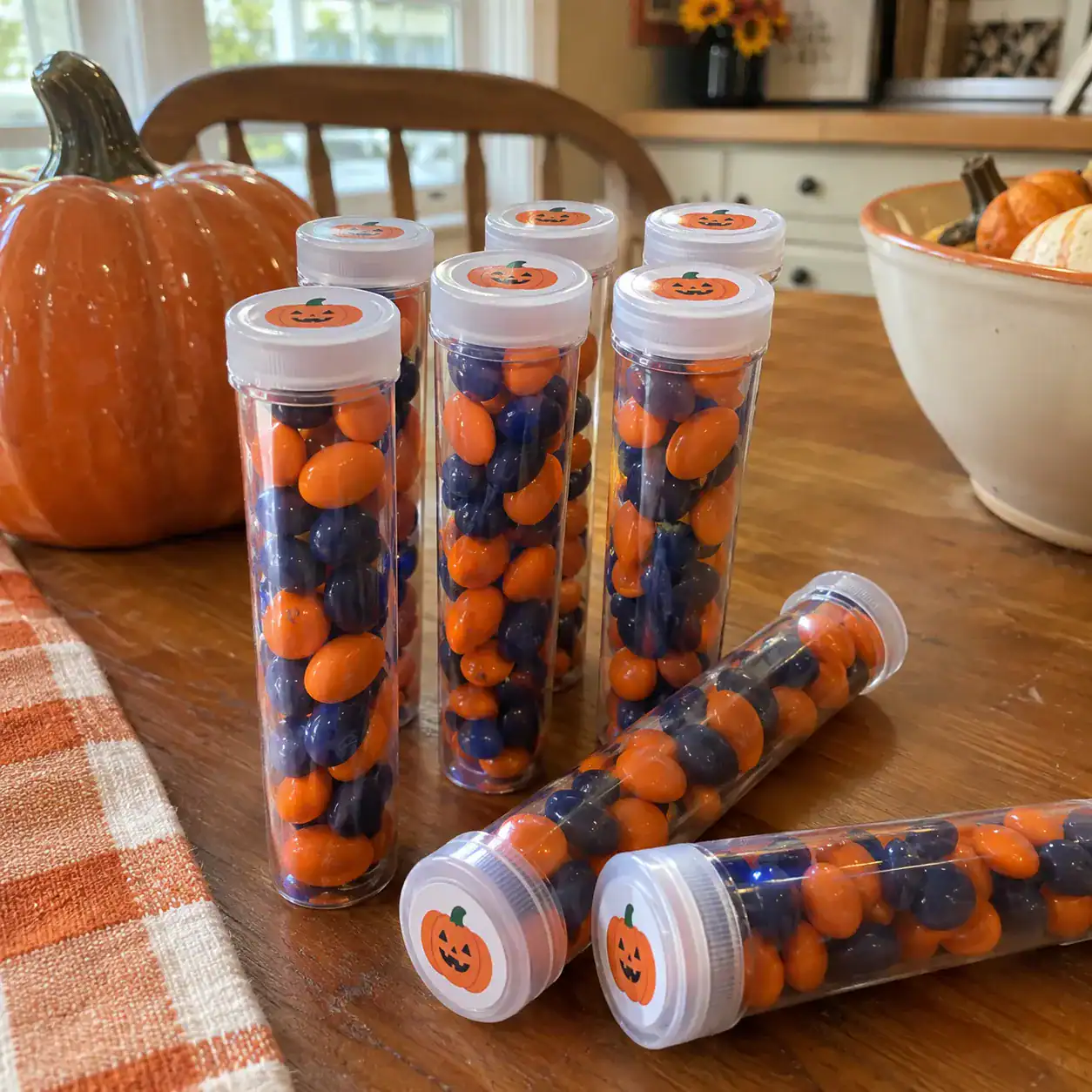 13. Halloween Team Color Candy Tubes