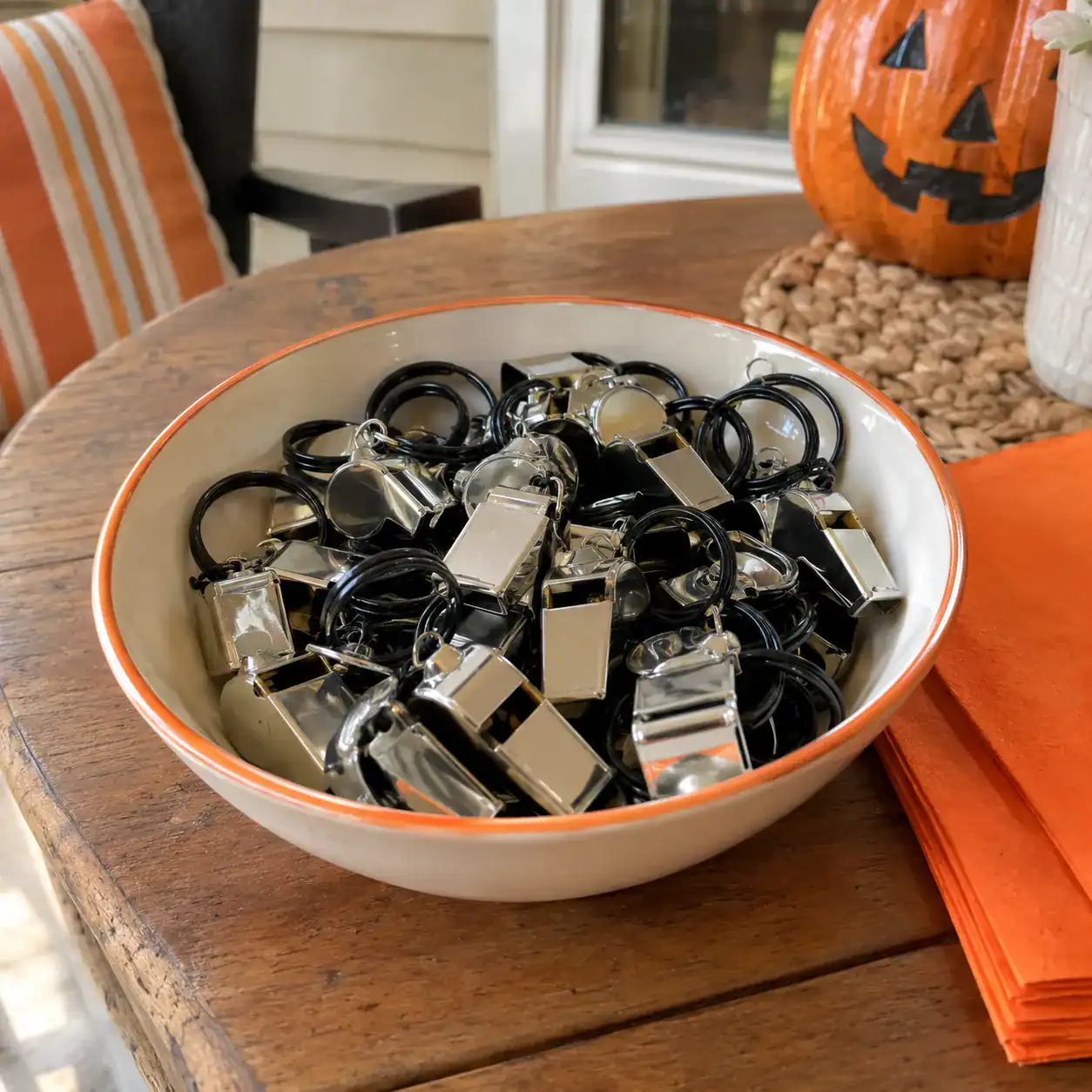 20. Halloween Referee Whistle Keychains