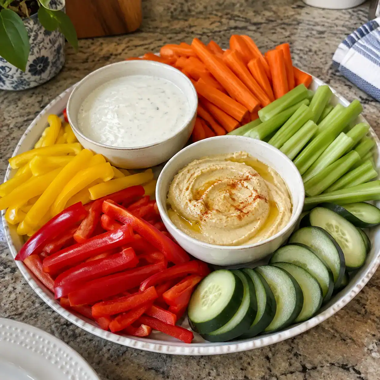 25. Veggie Tray with Homemade Ranch or Hummus