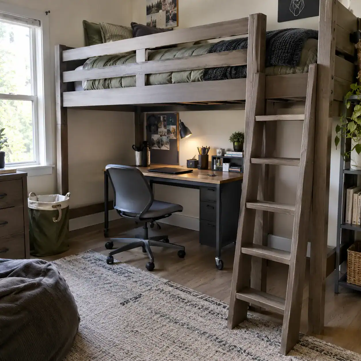 3. Put a Loft Bed to Work Instead of Just a Bed