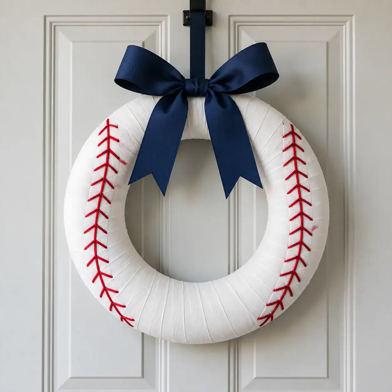 A stitched door wreath