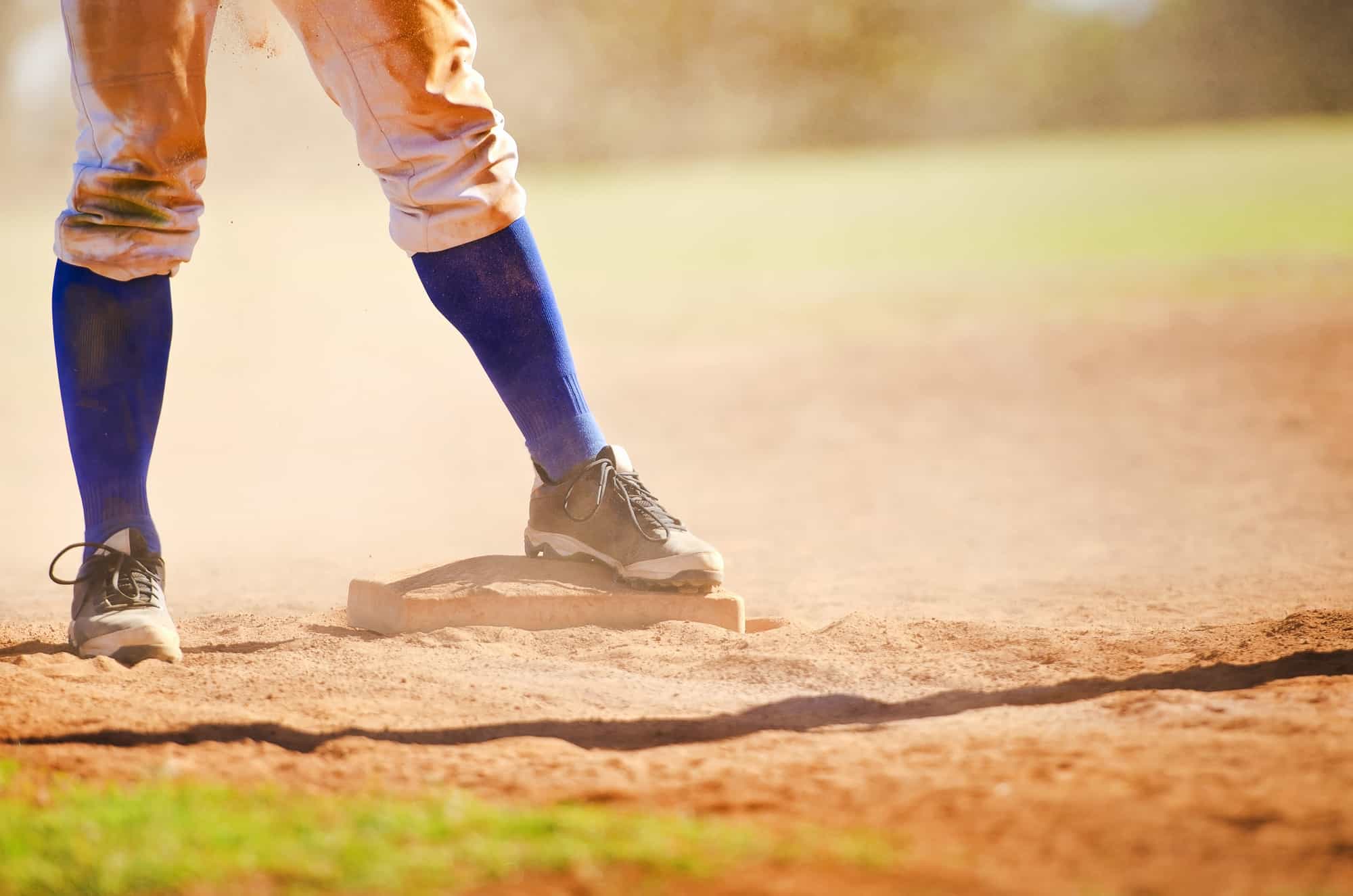 baseball player on base