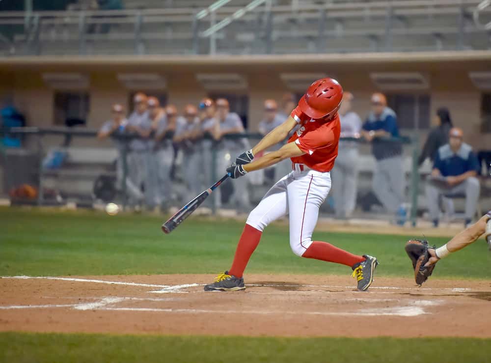 hitting a baseball