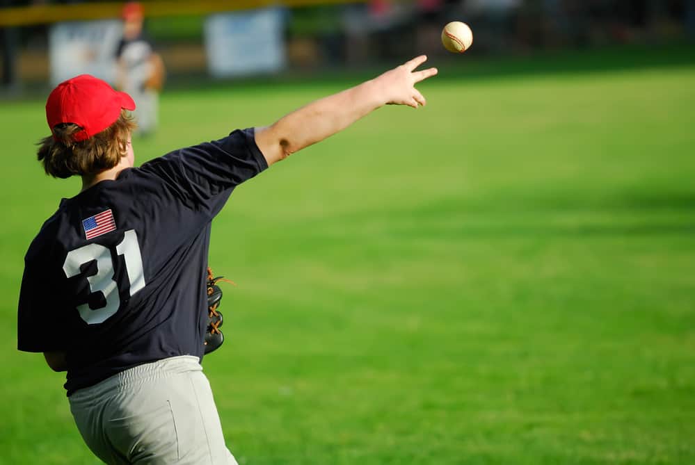 throwing a baseball